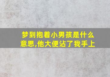 梦到抱着小男孩是什么意思,他大便沾了我手上