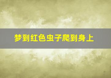 梦到红色虫子爬到身上