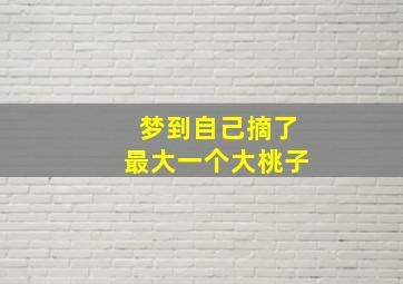 梦到自己摘了最大一个大桃子