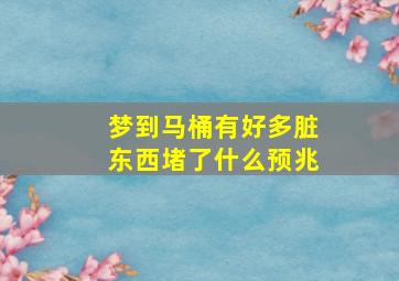 梦到马桶有好多脏东西堵了什么预兆