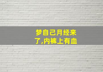 梦自己月经来了,内裤上有血