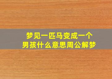 梦见一匹马变成一个男孩什么意思周公解梦