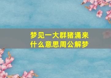 梦见一大群猪涌来什么意思周公解梦