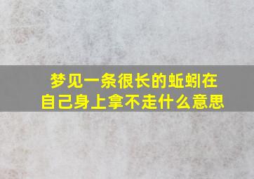 梦见一条很长的蚯蚓在自己身上拿不走什么意思