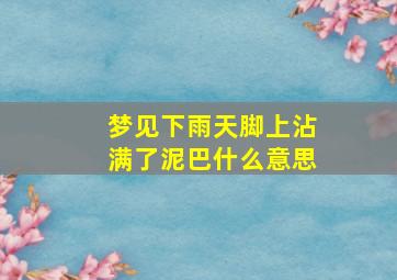 梦见下雨天脚上沾满了泥巴什么意思