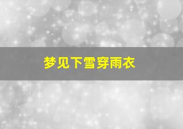 梦见下雪穿雨衣