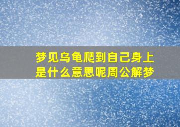 梦见乌龟爬到自己身上是什么意思呢周公解梦