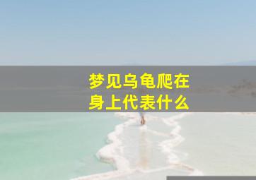 梦见乌龟爬在身上代表什么