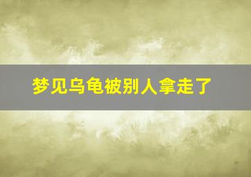 梦见乌龟被别人拿走了