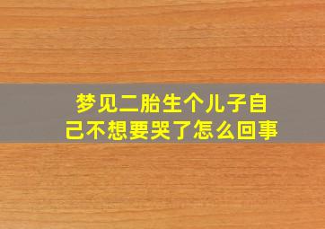 梦见二胎生个儿子自己不想要哭了怎么回事