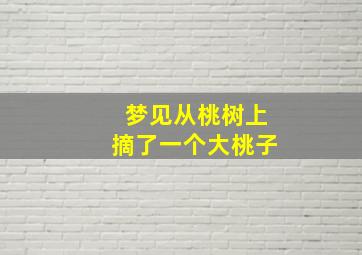 梦见从桃树上摘了一个大桃子