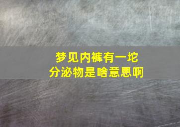 梦见内裤有一坨分泌物是啥意思啊