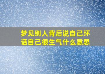 梦见别人背后说自己坏话自己很生气什么意思