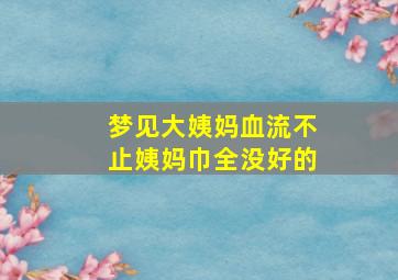 梦见大姨妈血流不止姨妈巾全没好的