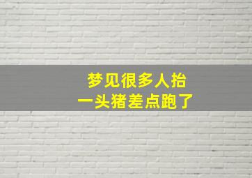 梦见很多人抬一头猪差点跑了