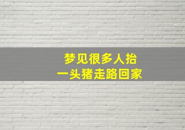 梦见很多人抬一头猪走路回家