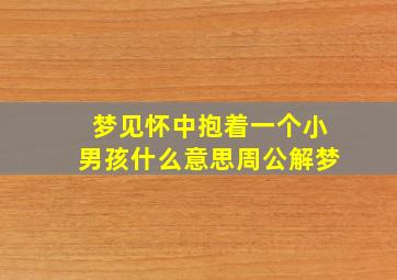 梦见怀中抱着一个小男孩什么意思周公解梦