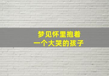 梦见怀里抱着一个大哭的孩子