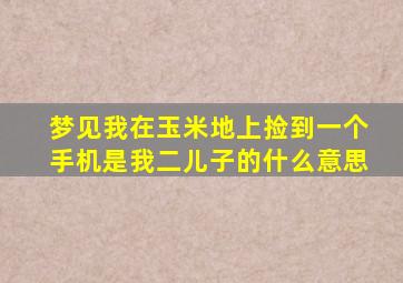 梦见我在玉米地上捡到一个手机是我二儿子的什么意思