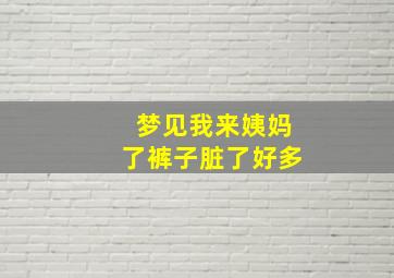 梦见我来姨妈了裤子脏了好多