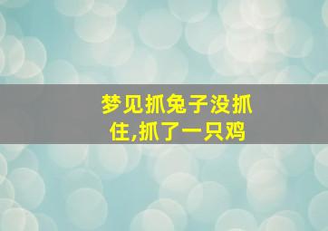 梦见抓兔子没抓住,抓了一只鸡