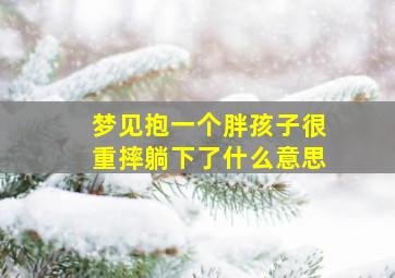 梦见抱一个胖孩子很重摔躺下了什么意思