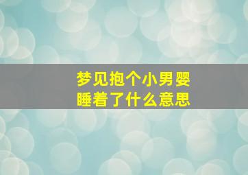 梦见抱个小男婴睡着了什么意思