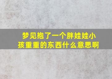 梦见抱了一个胖娃娃小孩重重的东西什么意思啊