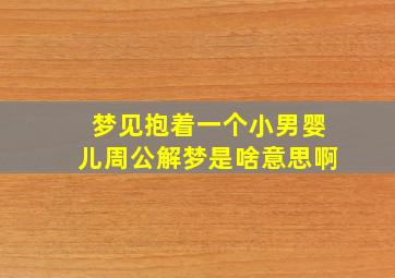 梦见抱着一个小男婴儿周公解梦是啥意思啊