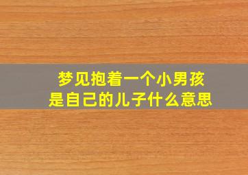 梦见抱着一个小男孩是自己的儿子什么意思