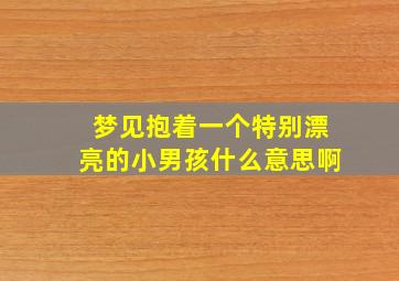 梦见抱着一个特别漂亮的小男孩什么意思啊