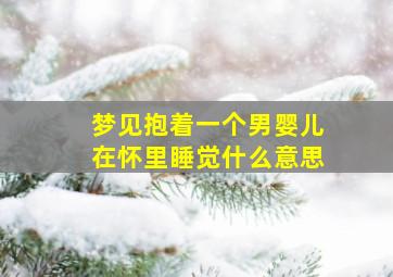 梦见抱着一个男婴儿在怀里睡觉什么意思