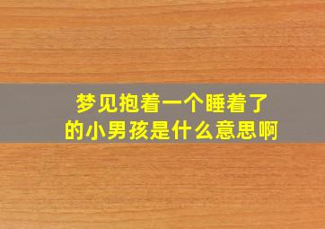 梦见抱着一个睡着了的小男孩是什么意思啊