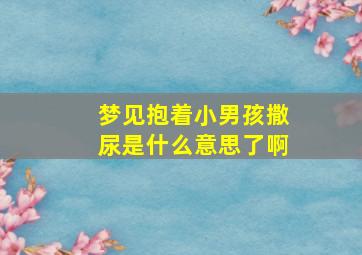 梦见抱着小男孩撒尿是什么意思了啊