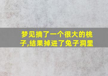 梦见摘了一个很大的桃子,结果掉进了兔子洞里