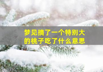 梦见摘了一个特别大的桃子吃了什么意思