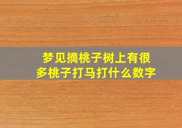 梦见摘桃子树上有很多桃子打马打什么数字