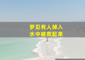 梦见有人掉入水中被救起来