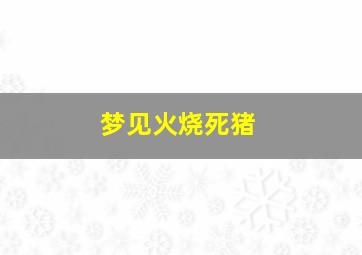 梦见火烧死猪