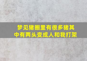 梦见猪圈里有很多猪其中有两头变成人和我打架