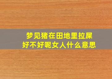 梦见猪在田地里拉屎好不好呢女人什么意思