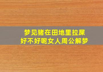 梦见猪在田地里拉屎好不好呢女人周公解梦