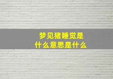 梦见猪睡觉是什么意思是什么