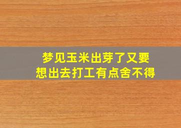 梦见玉米出芽了又要想出去打工有点舍不得