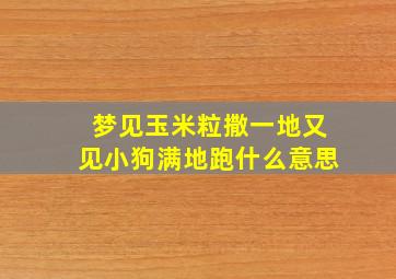 梦见玉米粒撒一地又见小狗满地跑什么意思