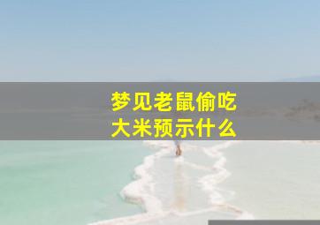 梦见老鼠偷吃大米预示什么