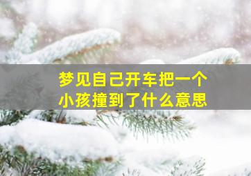 梦见自己开车把一个小孩撞到了什么意思