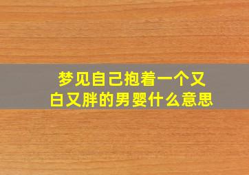 梦见自己抱着一个又白又胖的男婴什么意思