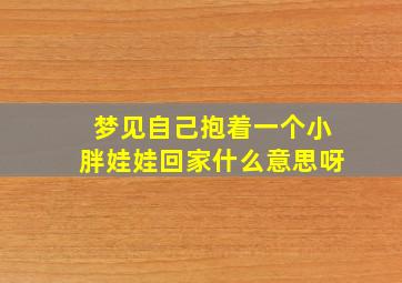 梦见自己抱着一个小胖娃娃回家什么意思呀