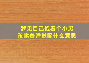 梦见自己抱着个小男孩哄着睡觉呢什么意思